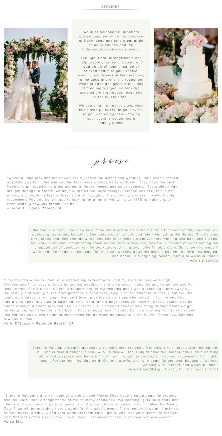 Wedding Floral Arrangements & Corporate Event Decor | Services